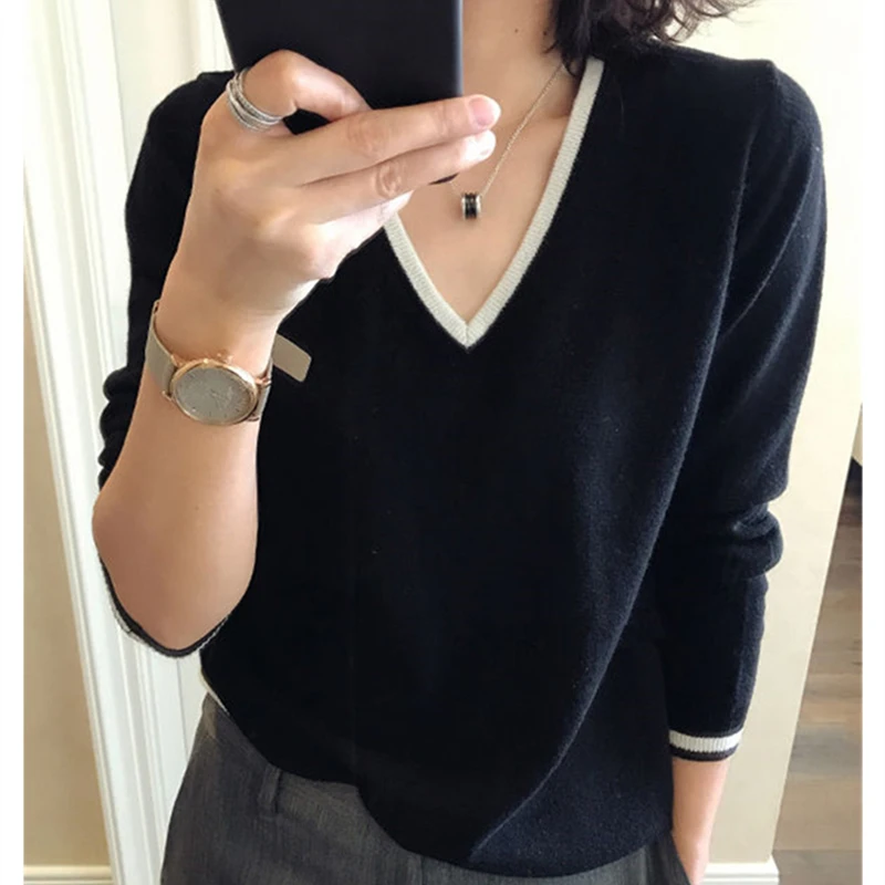 High Quality Cashmere Sweater Women Winter Pullover Solid Knitted Top for Autumn Female Oversized | Женская одежда