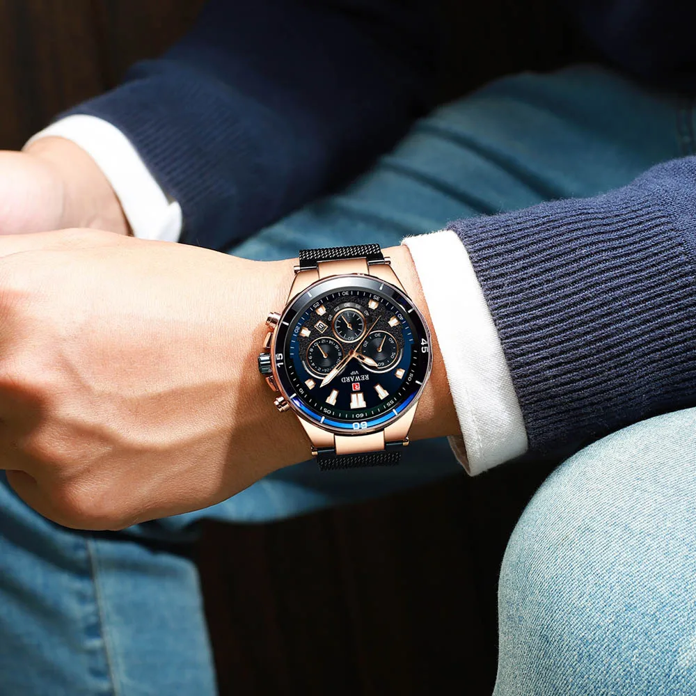 Mens Watches Top Brand Luxury Chronograph Watches Men Mesh Steel Waterproof Sport Watch Men Functional Clock Quartz Wristwatches
Mens Watches Top Brand Luxury Chronograph Watches Men Mesh Steel Waterproof Sport Watch Men Functional Clock Quartz Wristwatches