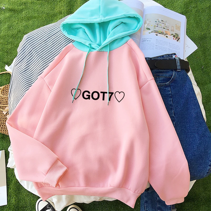 2018 New Got7 Kpop Women Autumn Winter Casual Letter Print Hoodie Patchwork Long Sleeve Loose Fleece Sweatshirt Harajuku Clothes
2018 New Got7 Kpop Women Autumn Winter Casual Letter Print Hoodie Patchwork Long Sleeve Loose Fleece Sweatshirt Harajuku Clothes