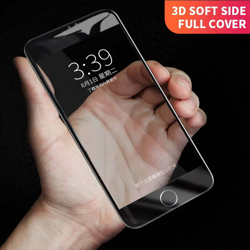 3D Закаленное стекло протектор экрана для iPhone X 6 6s 8 Plus 7 Защитная пленка