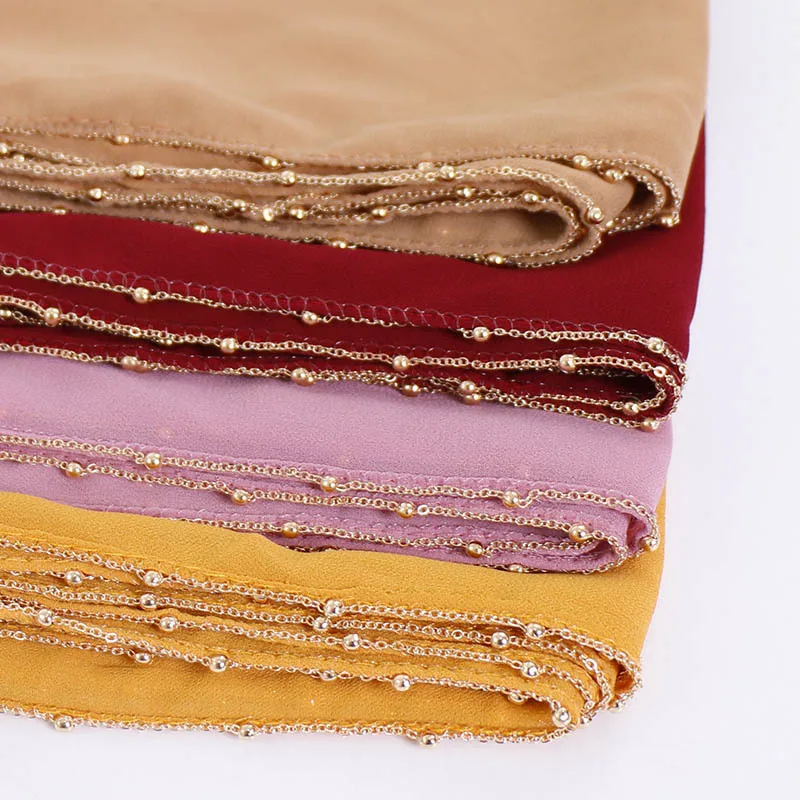 10pcs/lot Bubble Chiffon Chain Edges Scarves Solid Muslim Hijab Women Turban Shiny Long Shawl Femme Musulman Headscarf 180x70cm
10pcs/lot Bubble Chiffon Chain Edges Scarves Solid Muslim Hijab Women Turban Shiny Long Shawl Femme Musulman Headscarf 180x70cm