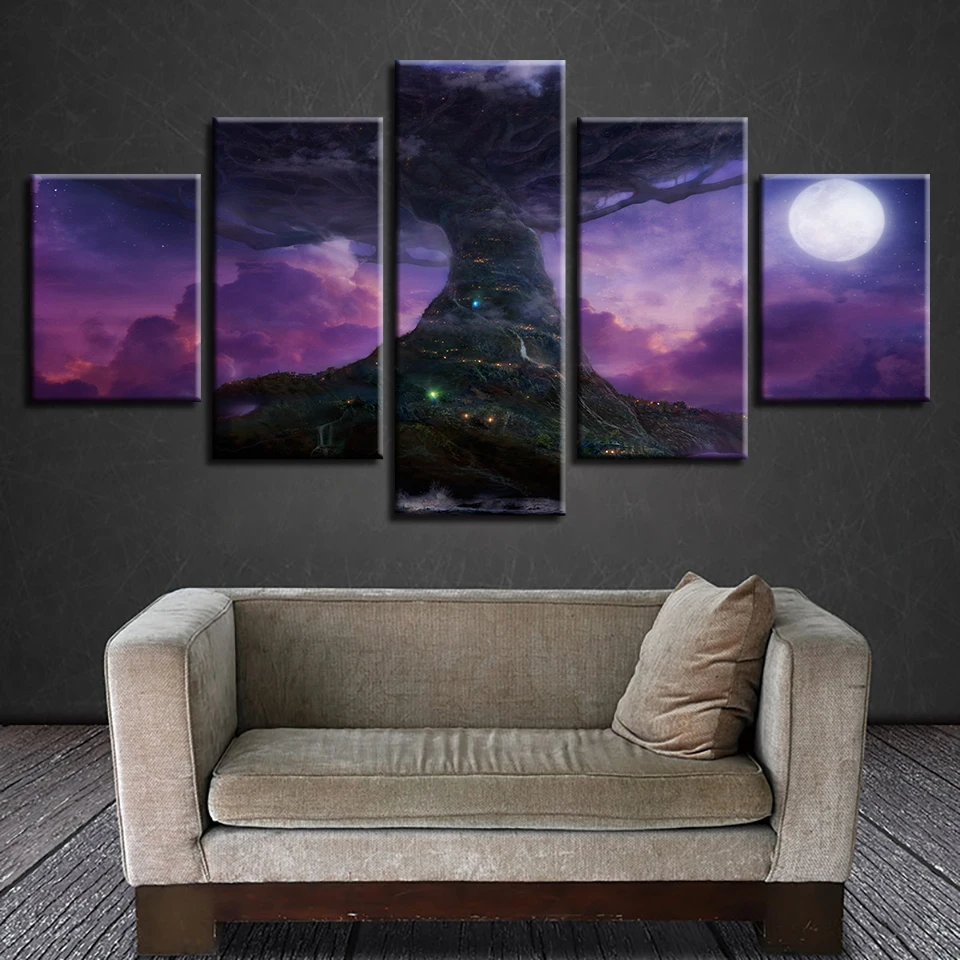 Canvas Wall Art Pictures Decor Home Bedroom Poster 5 Pieces Tree Moon Night View HD Printed Abstract Paintings Modular Framework
Canvas Wall Art Pictures Decor Home Bedroom Poster 5 Pieces Tree Moon Night View HD Printed Abstract Paintings Modular Framework