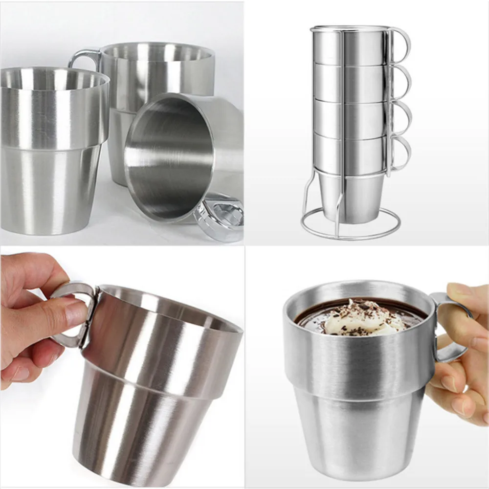 Stainless Steel Double-layer Cup Four-piece Set Thermal Insulating Anti-scald Coffee Cups Beer Cups
Stainless Steel Double-layer Cup Four-piece Set Thermal Insulating Anti-scald Coffee Cups Beer Cups