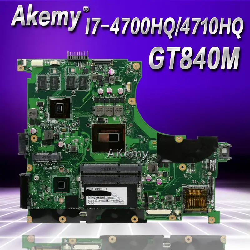 Akem N56JN Laptop motherboard For Asus N56JN N56J N56 Test original mainboard I7-4700HQ/4710HQ GT840M-2GB
Akem N56JN Laptop motherboard For Asus N56JN N56J N56 Test original mainboard I7-4700HQ/4710HQ GT840M-2GB