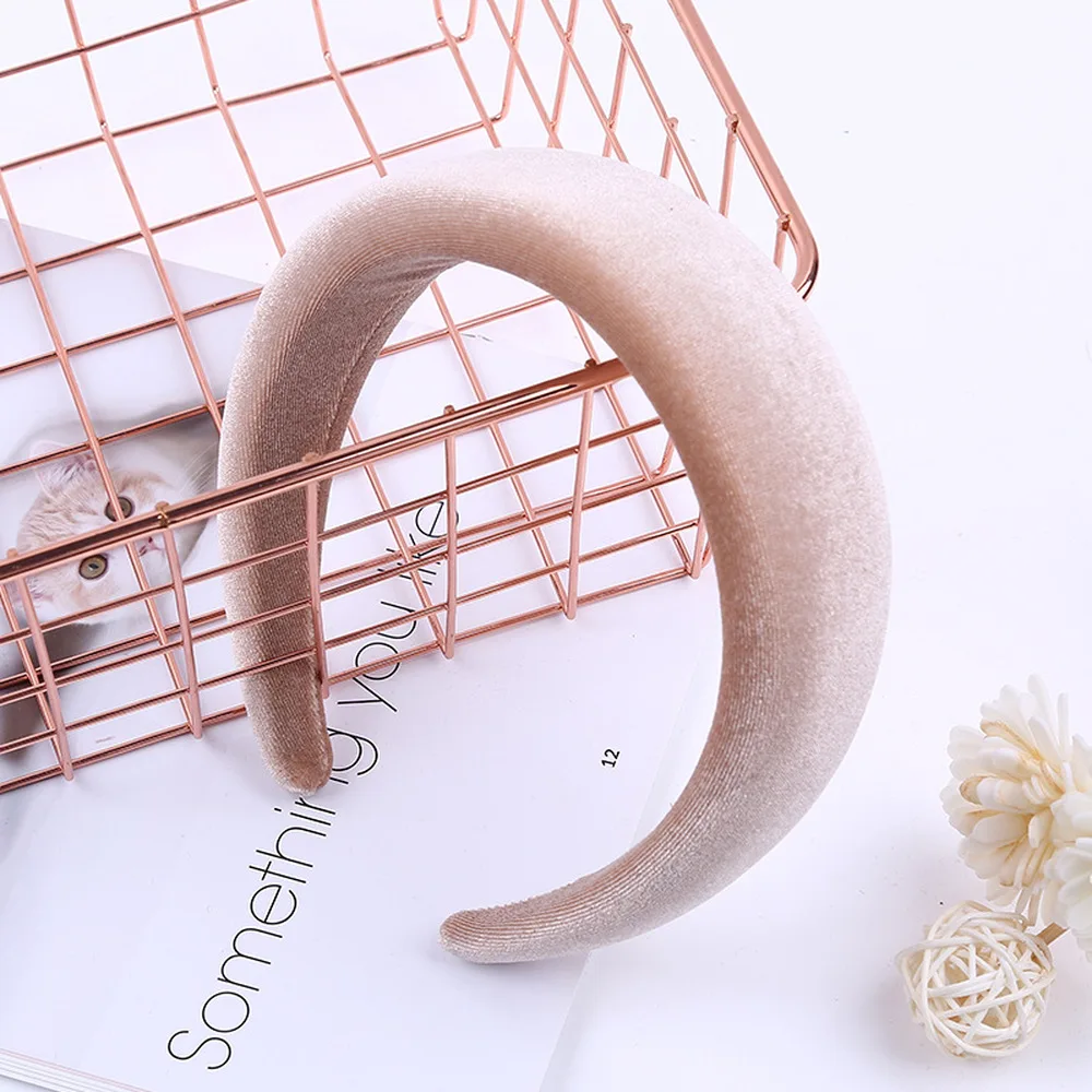Fashion Thick Velvet Headbands Women Wide Head Band Headwear Elasticity Hairbands Elegant Girl Hair Accessories Vintage Headband | Украшения