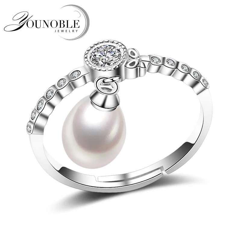 YouNoble real freshwater pearl ring for women,fashion 925 sterling silver ring adjustable water drop natural pearl jewelry girls
YouNoble real freshwater pearl ring for women,fashion 925 sterling silver ring adjustable water drop natural pearl jewelry girls