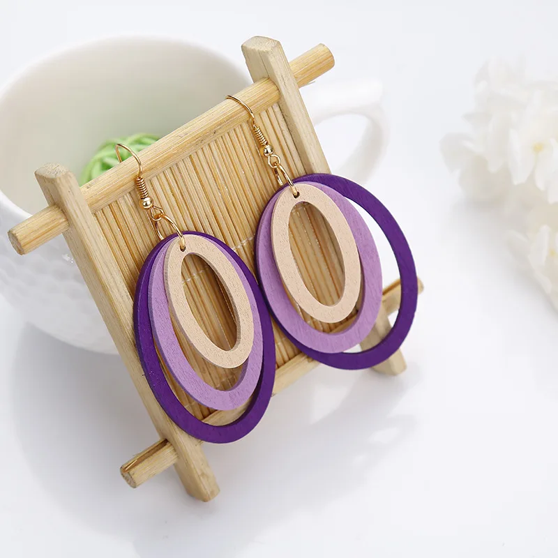 XZP Korean MuiltLayer Wood Drop Earrings For Women Gradient Blue Purple Geometric Round Oval Dangle Earrings Girls Jewelry Gift
XZP Korean MuiltLayer Wood Drop Earrings For Women Gradient Blue Purple Geometric Round Oval Dangle Earrings Girls Jewelry Gift