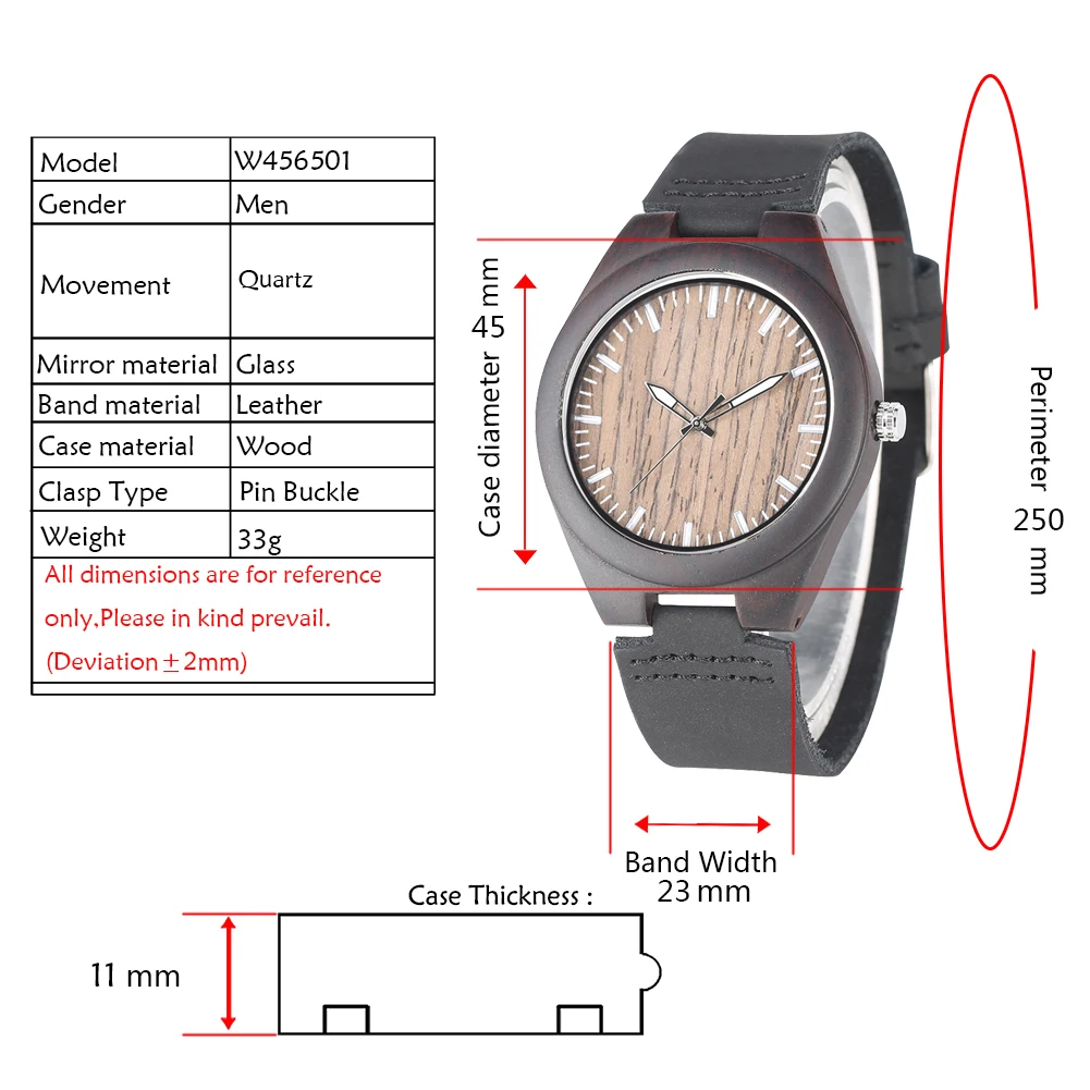 Quartz Black Sandalwood Wooden Watch Leather Band for Men Teens Practical Luminous Function Bamboo Wristwatch for Male
Quartz Black Sandalwood Wooden Watch Leather Band for Men Teens Practical Luminous Function Bamboo Wristwatch for Male