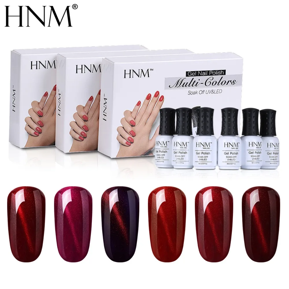 HNM 6 шт./компл. недавно УФ гель для ногтей солнцезащитные очки "кошачий глаз" в