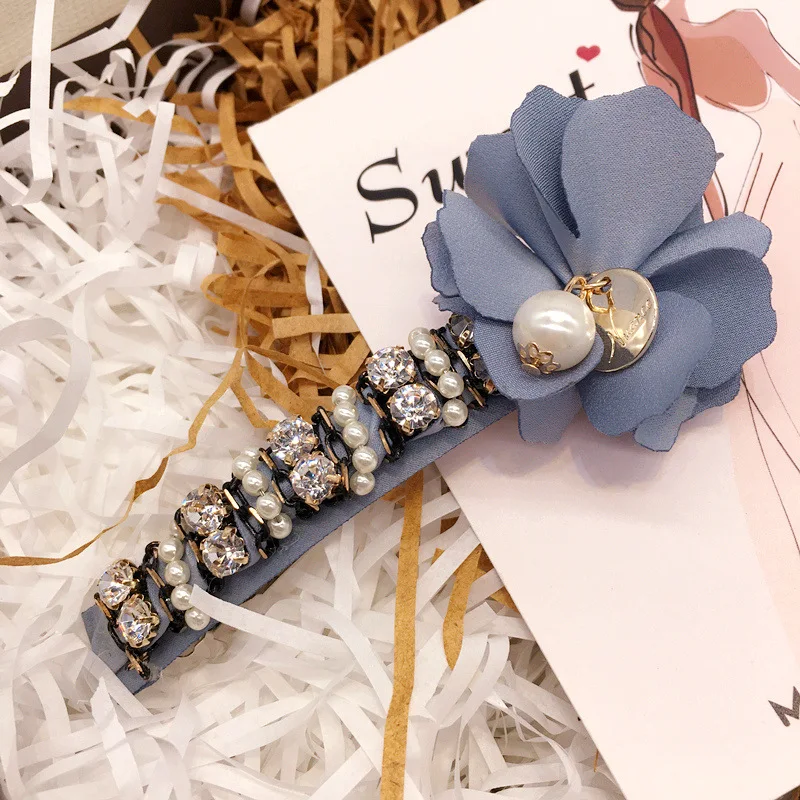 Flowers pearl hairpins zircon hair barrettes duckbill clips 2018 spring new accessories for women ornaments headdress | Аксессуары для