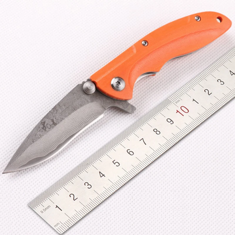 Free shipping New style folding knife outdoor Damascus steel knife tools g10 handle Exquisite gift knife
Free shipping New style folding knife outdoor Damascus steel knife tools g10 handle Exquisite gift knife