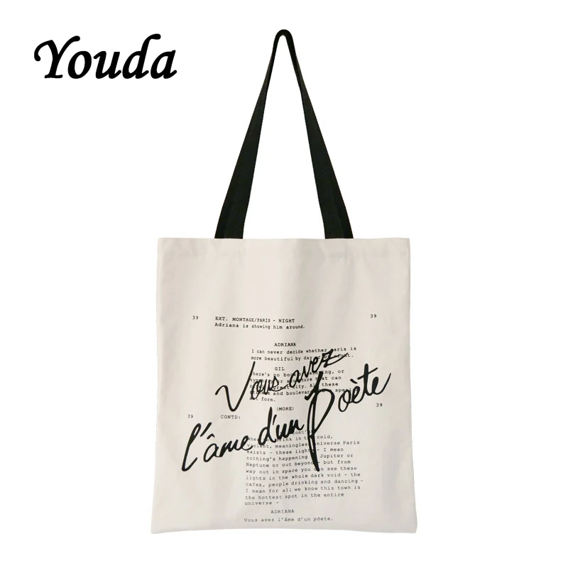 Youda Original Letter Printing Ladies Canvas Bags Female Students Simple Casual Style Shoulder Bag Shopping Handbag Classic Tote
Youda Original Letter Printing Ladies Canvas Bags Female Students Simple Casual Style Shoulder Bag Shopping Handbag Classic Tote