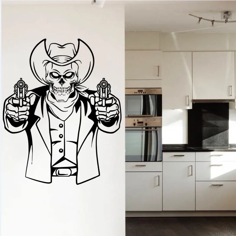 Creative Skull Head Texas Cowboy With Guns Wall Sticker Special Fashion Wall Mural Home Livingroom Art Decor Removable DecalM-58
Creative Skull Head Texas Cowboy With Guns Wall Sticker Special Fashion Wall Mural Home Livingroom Art Decor Removable DecalM-58