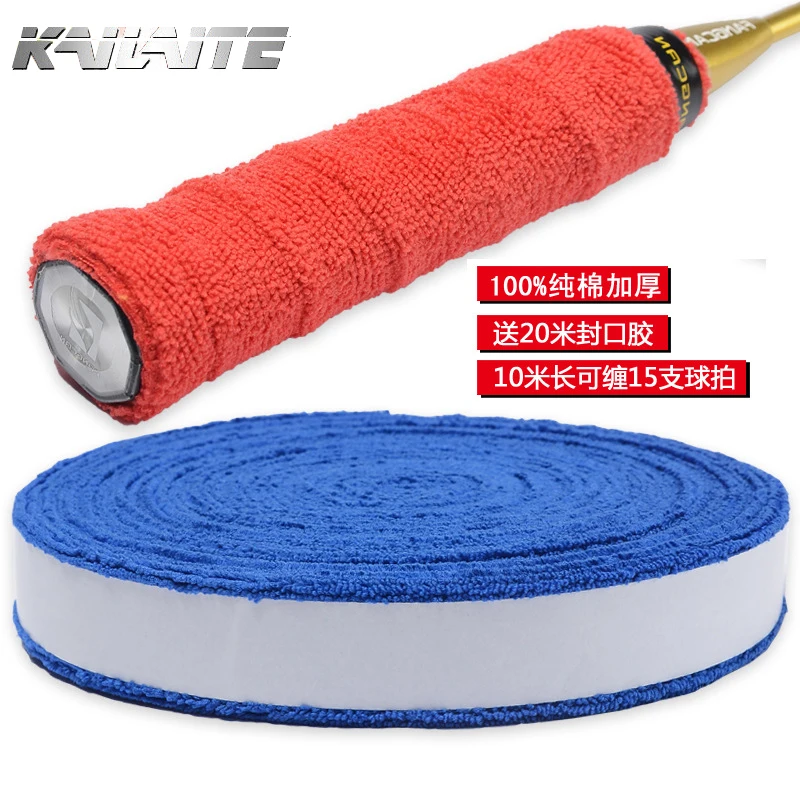 KAILITE Anti-slip badminton tennis Cotton 1 Reel 10M Towel glue grip overgrips badminton racket overgrips 6 Colors
KAILITE Anti-slip badminton tennis Cotton 1 Reel 10M Towel glue grip overgrips badminton racket overgrips 6 Colors