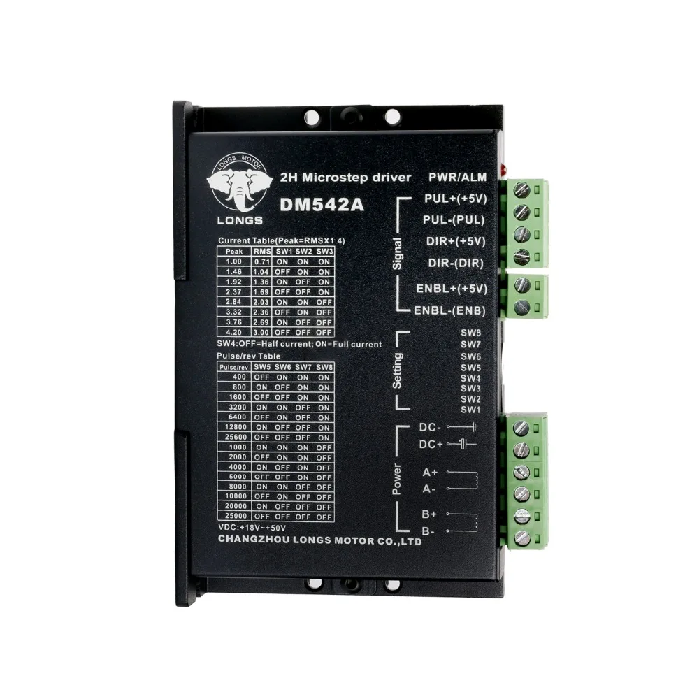 Free Ship US&US Ship Stepper Motor Driver DM542A for Nema 23 peak 4.2A, 128 micsteps 18V~50V
Free Ship US&US Ship Stepper Motor Driver DM542A for Nema 23 peak 4.2A, 128 micsteps 18V~50V