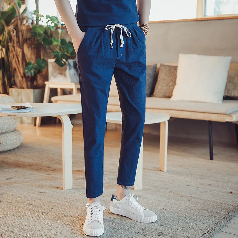 HO new summer 2020 men cotton and linen nine minutes of pants Comfortable breathe freely with loose feet pants
HO new summer 2020 men cotton and linen nine minutes of pants Comfortable breathe freely with loose feet pants
