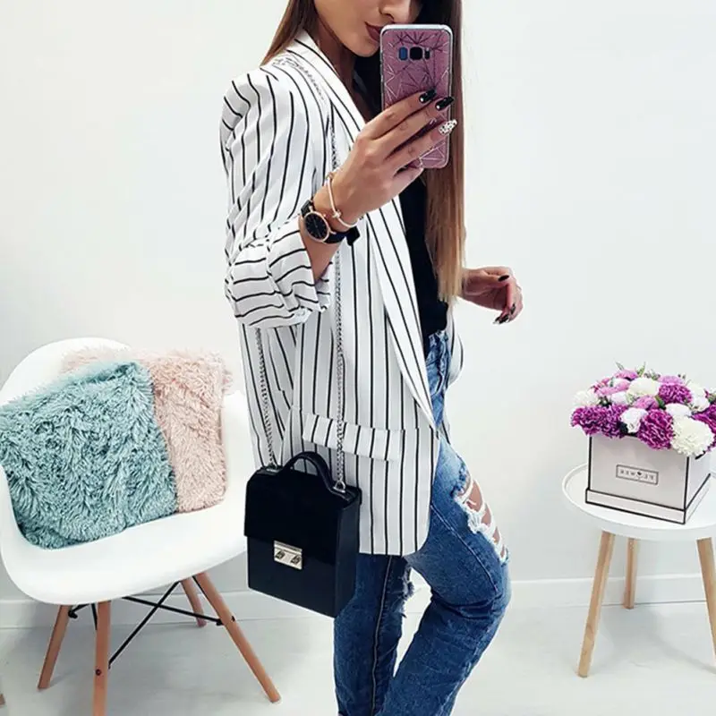 Casual Blazers Spring Slim Fit Women Formal Jackets Office Work Open Front Notched Ladies Blazer Coat
Casual Blazers Spring Slim Fit Women Formal Jackets Office Work Open Front Notched Ladies Blazer Coat