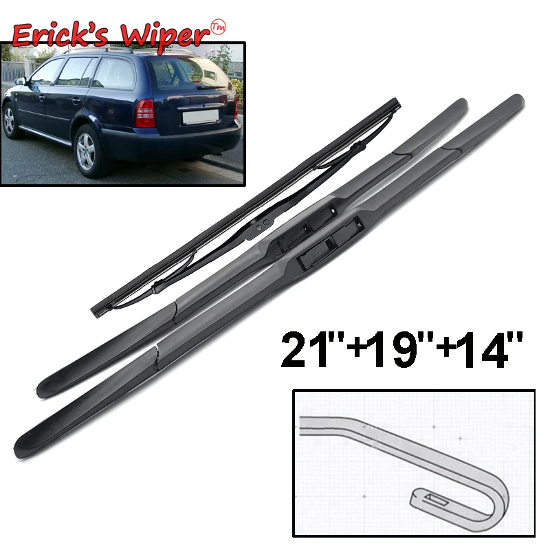 Erick's Wiper Front & Rear Wiper Blades Set For Skoda Octavia 1U Combi MK1 1996 - 2010 (NOT MK2) Windshield Windscreen 21"19"14"
Erick's Wiper Front & Rear Wiper Blades Set For Skoda Octavia 1U Combi MK1 1996 - 2010 (NOT MK2) Windshield Windscreen 21"19"14"