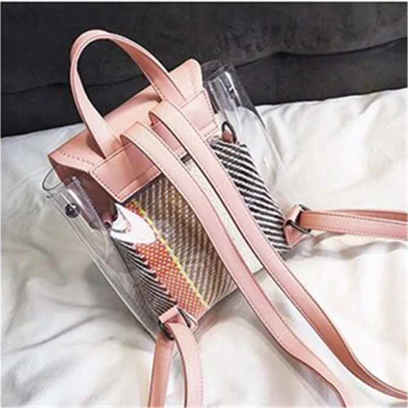 New Cute Clear Transparent Women Backpacks PVC Jelly Color Satchel Student Fashion Teenage Girls Bags For School Backpack 2019
New Cute Clear Transparent Women Backpacks PVC Jelly Color Satchel Student Fashion Teenage Girls Bags For School Backpack 2019
