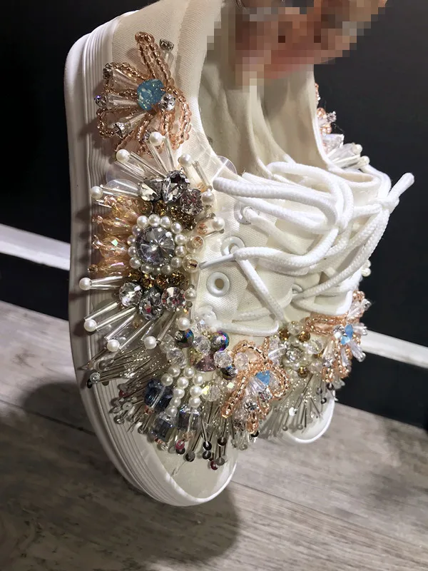 Initial Heavy Industries Manual Water Drill Nail Pearl fringed sequins Luxury Thick-soled Small White Shoes Leisure Canvas
Initial Heavy Industries Manual Water Drill Nail Pearl fringed sequins Luxury Thick-soled Small White Shoes Leisure Canvas