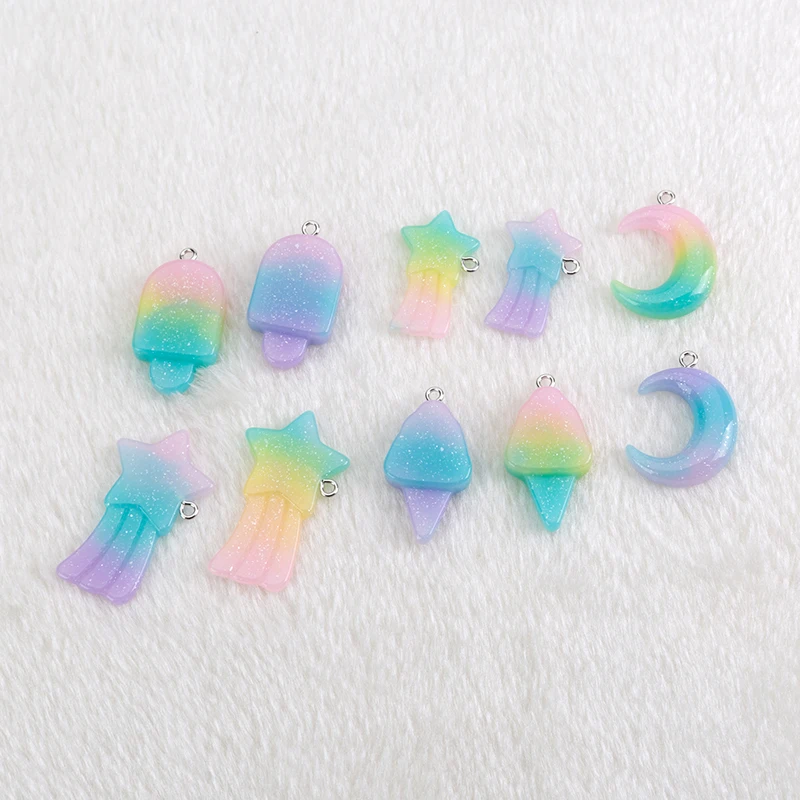 16pcs/lot cute moon and ice cream Multicolor Flatback Resin craft pendants,earrings diy Keychain parts for DIY
16pcs/lot cute moon and ice cream Multicolor Flatback Resin craft pendants,earrings diy Keychain parts for DIY