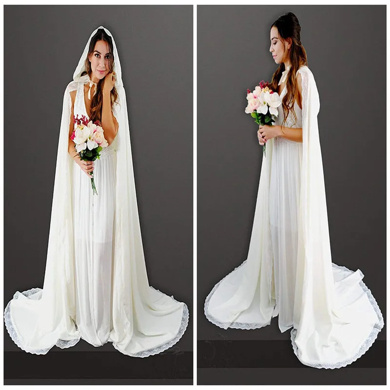Real Picture New Cape White Ivory Wedding Cloaks Long Jacket With Hood Accessories Bridal Wraps Custom Size Jackets
Real Picture New Cape White Ivory Wedding Cloaks Long Jacket With Hood Accessories Bridal Wraps Custom Size Jackets