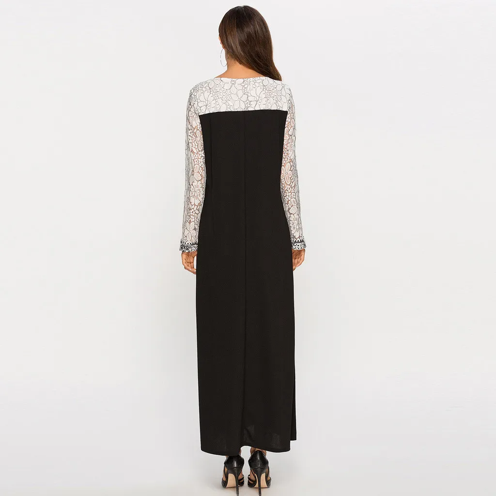 Women Elegant Fashion Dresses High Waist Plus Szie Muslim Splice Long Sleeve Dress Islam Jilbab Dress z0415
Women Elegant Fashion Dresses High Waist Plus Szie Muslim Splice Long Sleeve Dress Islam Jilbab Dress z0415