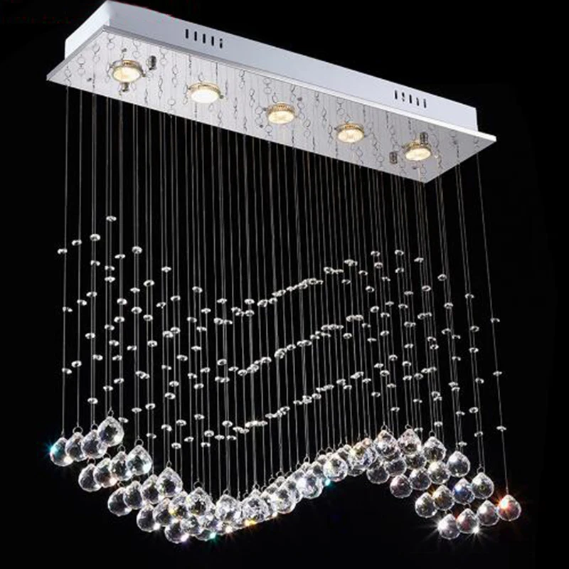 Modern Crystal Rain Drop Ceiling Light Wave Rectangle Lamp LED Ceiling Light for Dining Room Restaurant Living Room Lamp
Modern Crystal Rain Drop Ceiling Light Wave Rectangle Lamp LED Ceiling Light for Dining Room Restaurant Living Room Lamp