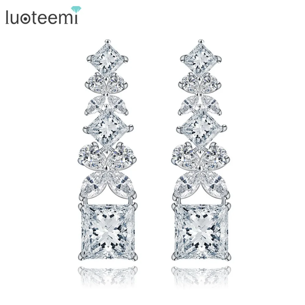 LUOTEEMI Brand 2016 New Delicate Sparkling Zircon Flower Dangle Earrings For Women Fine Jewelry White Gold-Color Brincos Bijoux
LUOTEEMI Brand 2016 New Delicate Sparkling Zircon Flower Dangle Earrings For Women Fine Jewelry White Gold-Color Brincos Bijoux