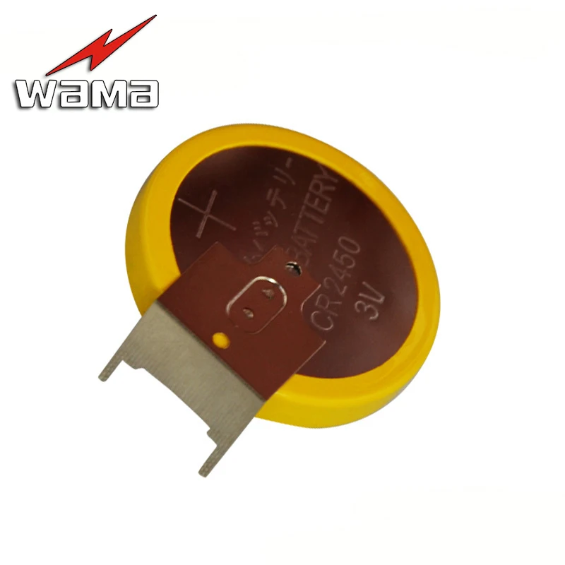 50pcs/lot Wama CR2450 Button Cell Welding Feet Coin Batteries 3V 180 degree 2 Feet Solder Pins Watch BR2450 Coin battery DIY
50pcs/lot Wama CR2450 Button Cell Welding Feet Coin Batteries 3V 180 degree 2 Feet Solder Pins Watch BR2450 Coin battery DIY