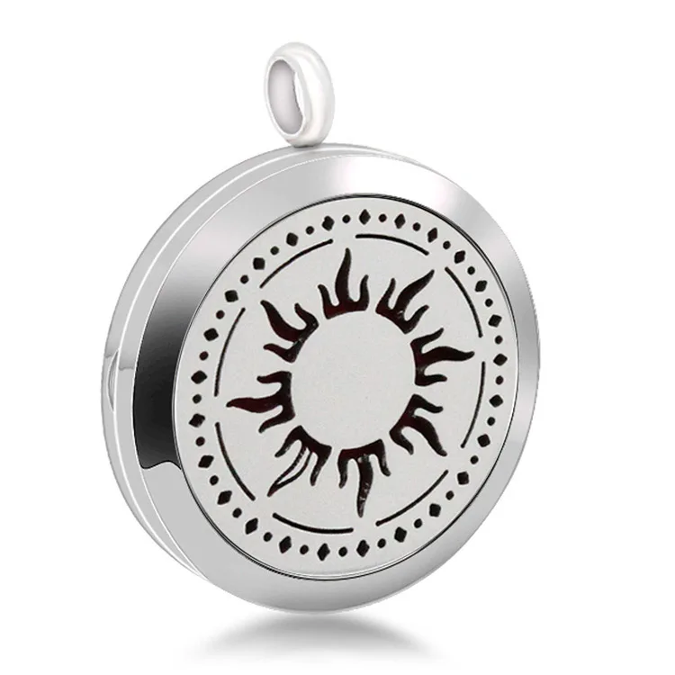 Sun 316L Stainless Steel Essential Oil Diffuser Necklace Pendant 30MM Magnetic Aromatherapy Necklace For Women
Sun 316L Stainless Steel Essential Oil Diffuser Necklace Pendant 30MM Magnetic Aromatherapy Necklace For Women