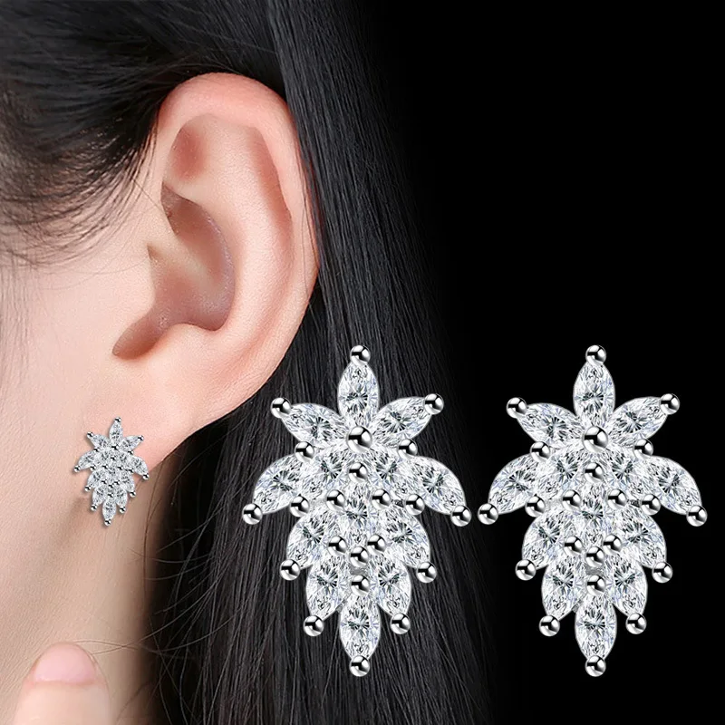 100% 925 sterling silver fashion shiny cz zircon ice flower ladies`stud earrings women jewelry female birthday gift wholesale
100% 925 sterling silver fashion shiny cz zircon ice flower ladies`stud earrings women jewelry female birthday gift wholesale