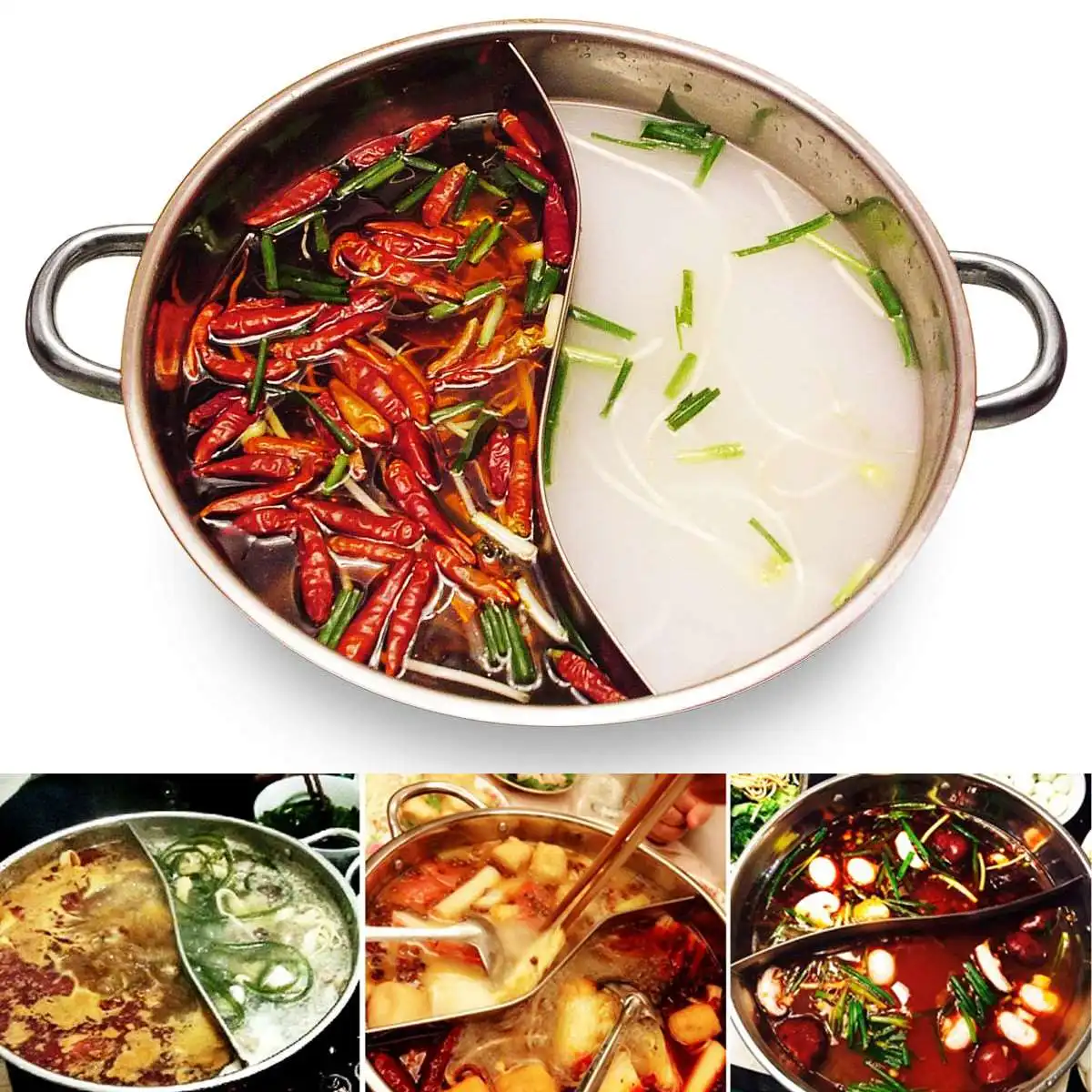 Кастрюля из нержавеющей стали с двойным разделением 28 см|hot pot|soup potsoup stock pots |