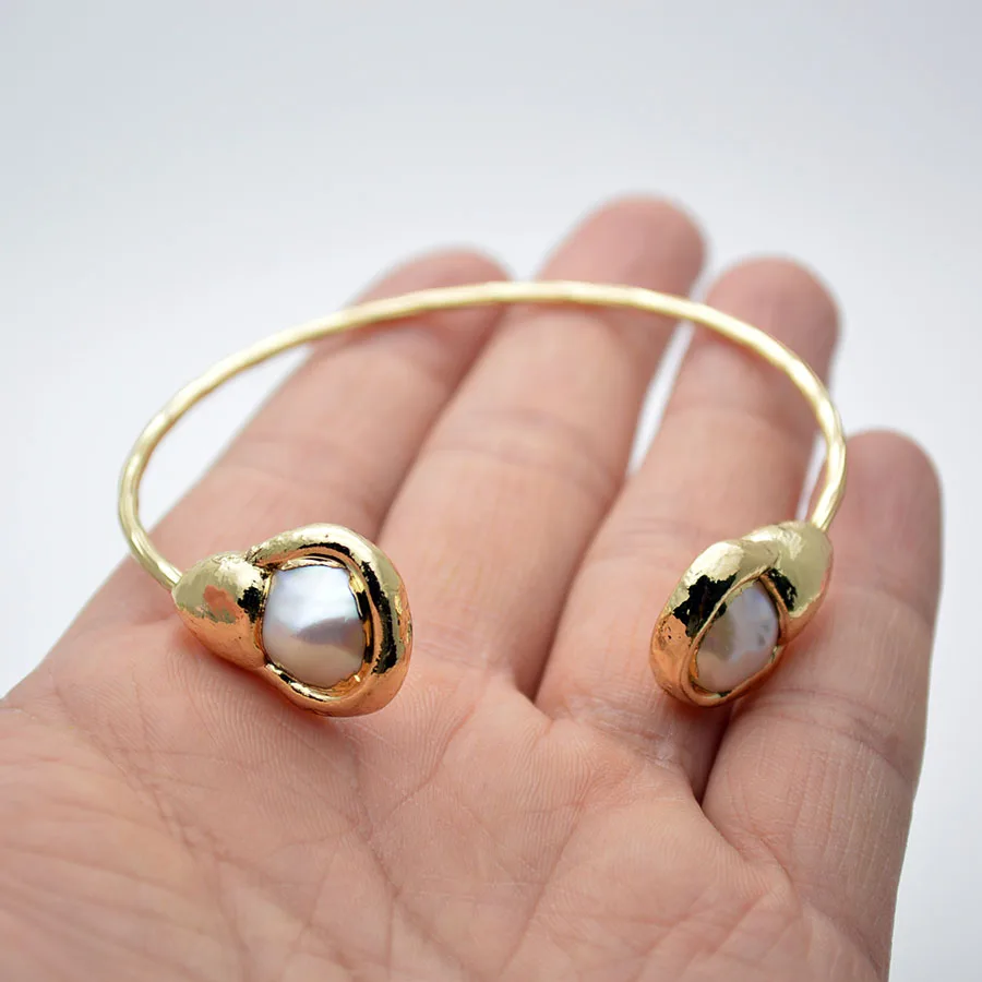 Fashion Women Natural Freshwater Pearl Clay Open Bangles Gold Plating Gift Jewelry Big Wrist Bracelets Jewelry 5pcs
Fashion Women Natural Freshwater Pearl Clay Open Bangles Gold Plating Gift Jewelry Big Wrist Bracelets Jewelry 5pcs