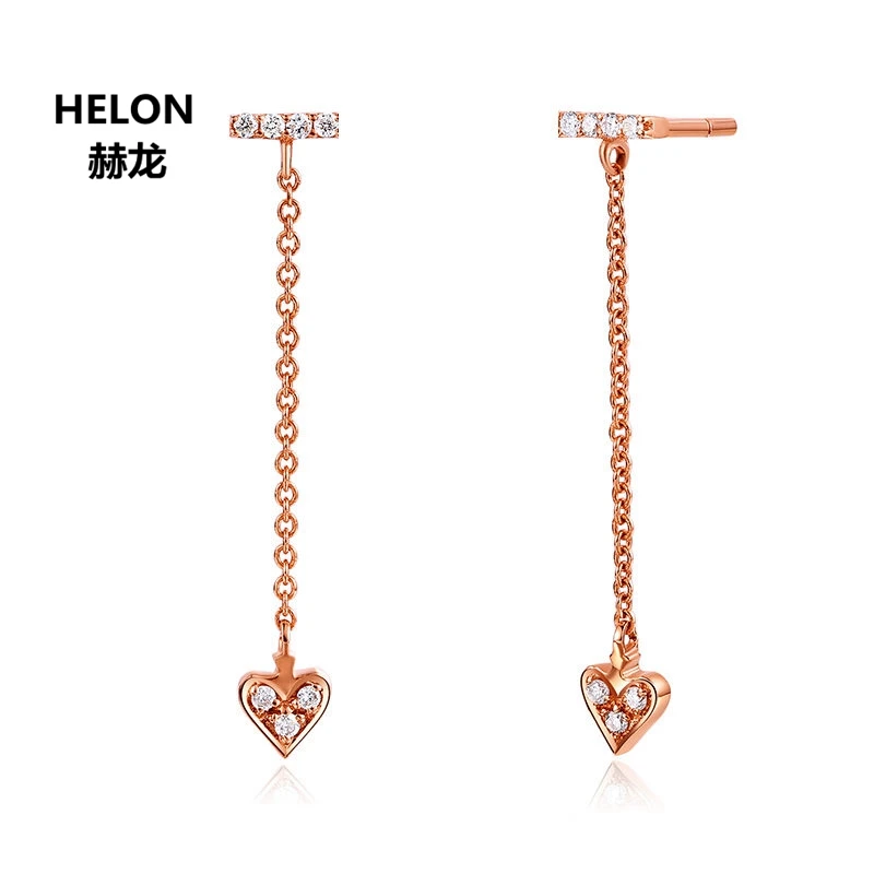 Solid 18k Rose Gold Natural Diamonds Women Drop Earrings Heart Shape Engagement Wedding Earrings Fine Jewelry
Solid 18k Rose Gold Natural Diamonds Women Drop Earrings Heart Shape Engagement Wedding Earrings Fine Jewelry