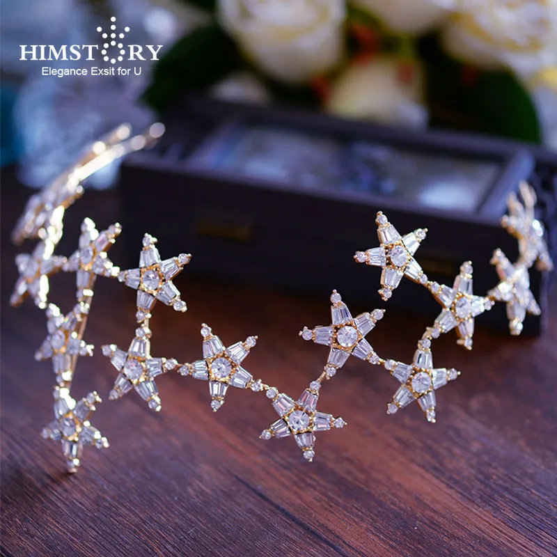 Romantic Sparkling Stars Wedding Hair Accessories Gold Brides Tiaras Crowns Crystal Hairbands Evening Hair Jewelry Accessories
Romantic Sparkling Stars Wedding Hair Accessories Gold Brides Tiaras Crowns Crystal Hairbands Evening Hair Jewelry Accessories