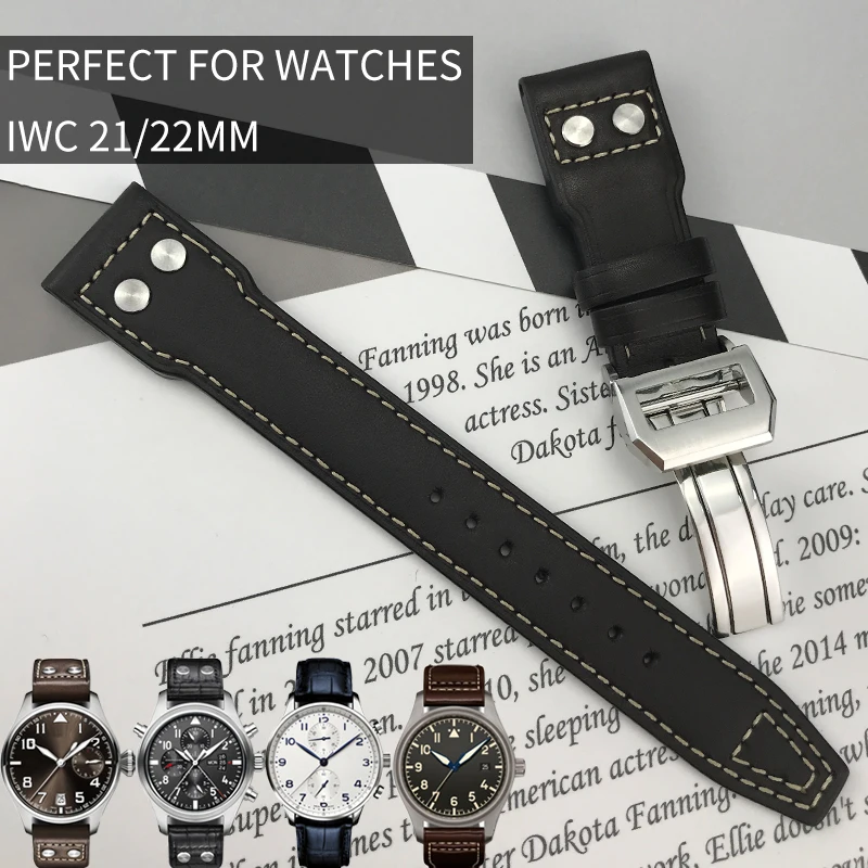 21mm 22mm High Quality Cowhide Watch Strap Folding Buckle Substitute Leather Watch Belt Special for IWC Series Watch Accessories
21mm 22mm High Quality Cowhide Watch Strap Folding Buckle Substitute Leather Watch Belt Special for IWC Series Watch Accessories