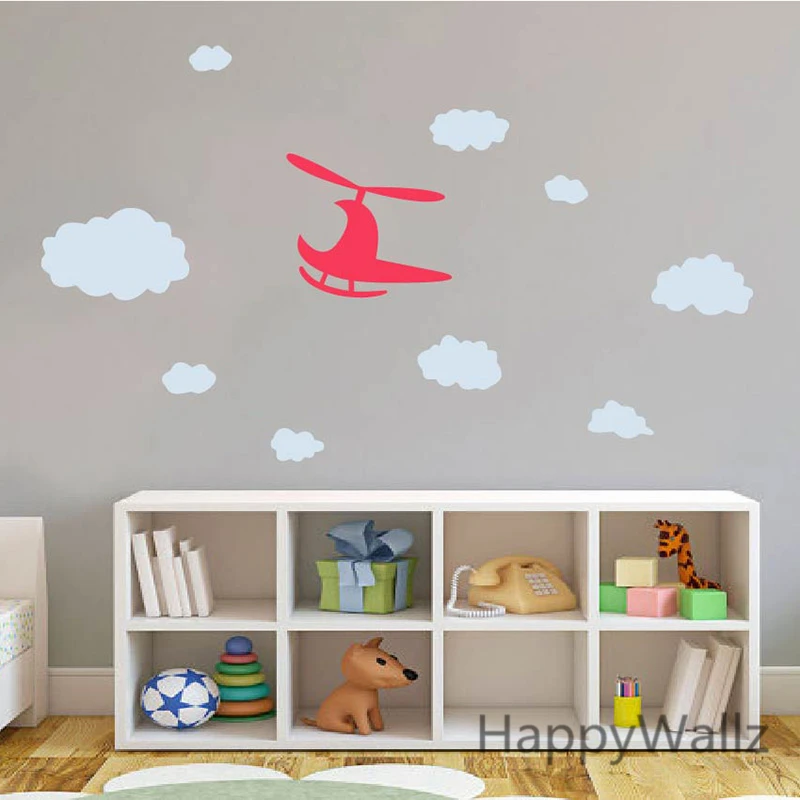 Baby Nursery Wall Sticker DIY Airplane Wall Decal Helicopter Clouds For Kids Room Removable Wall Stickers N14
Baby Nursery Wall Sticker DIY Airplane Wall Decal Helicopter Clouds For Kids Room Removable Wall Stickers N14