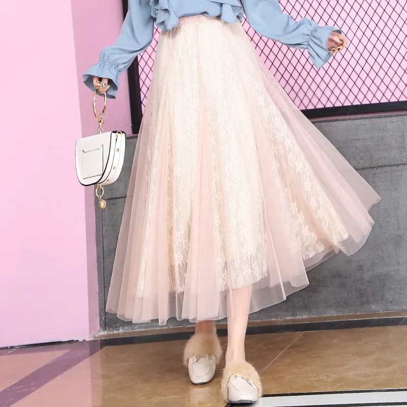 U-SWEAR 2020 New Arrival Fashion Women Pleated Tulle Skirt Ball Gown Lace Mid-Calf Vestidos Female Office Lady Solid Skirt
U-SWEAR 2020 New Arrival Fashion Women Pleated Tulle Skirt Ball Gown Lace Mid-Calf Vestidos Female Office Lady Solid Skirt