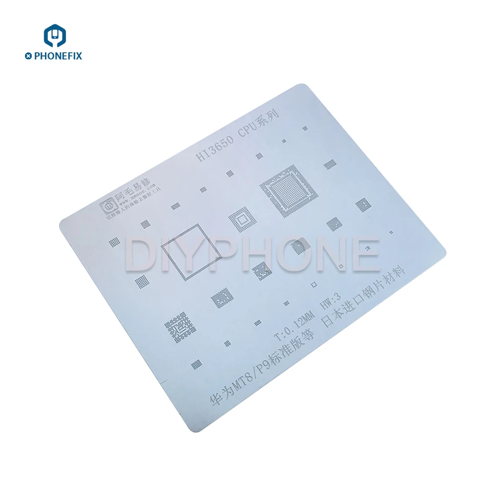 Трафарет PHONEFIX для ремонта материнской платы, 0,12 мм, BGA, для Huawei MT8 P9 HI3650
Трафарет PHONEFIX для ремонта материнской платы, 0,12 мм, BGA, для Huawei MT8 P9 HI3650
