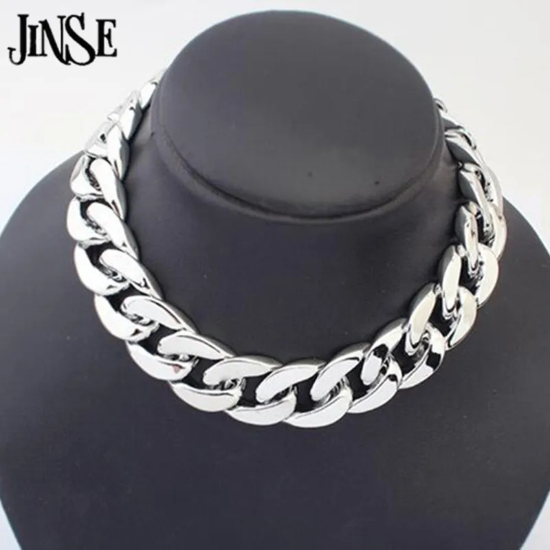 JINSE BLS010 Punk Style Cut CCB Link Chain Choker Chunky Shiny Chain Necklace All-Match Thick Choker Necklace For Women man
JINSE BLS010 Punk Style Cut CCB Link Chain Choker Chunky Shiny Chain Necklace All-Match Thick Choker Necklace For Women man