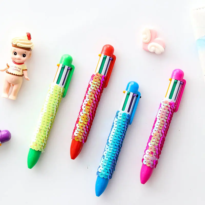 Coloffice Creative Stationery 0.5mm 6 color Ink Ballpoint Pen Sequin Multicolor Pens Multi-function Press Students Stationery
Coloffice Creative Stationery 0.5mm 6 color Ink Ballpoint Pen Sequin Multicolor Pens Multi-function Press Students Stationery