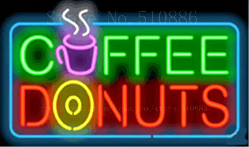 Неоновая вывеска на заказ для кофе и пончиков, настоящий стеклянный трубчатый светильник, декоративная лампа для бара, пивного клуба, декор... 
Неоновая вывеска на заказ для кофе и пончиков, настоящий стеклянный трубчатый светильник, декоративная лампа для бара, пивного клуба, декор...