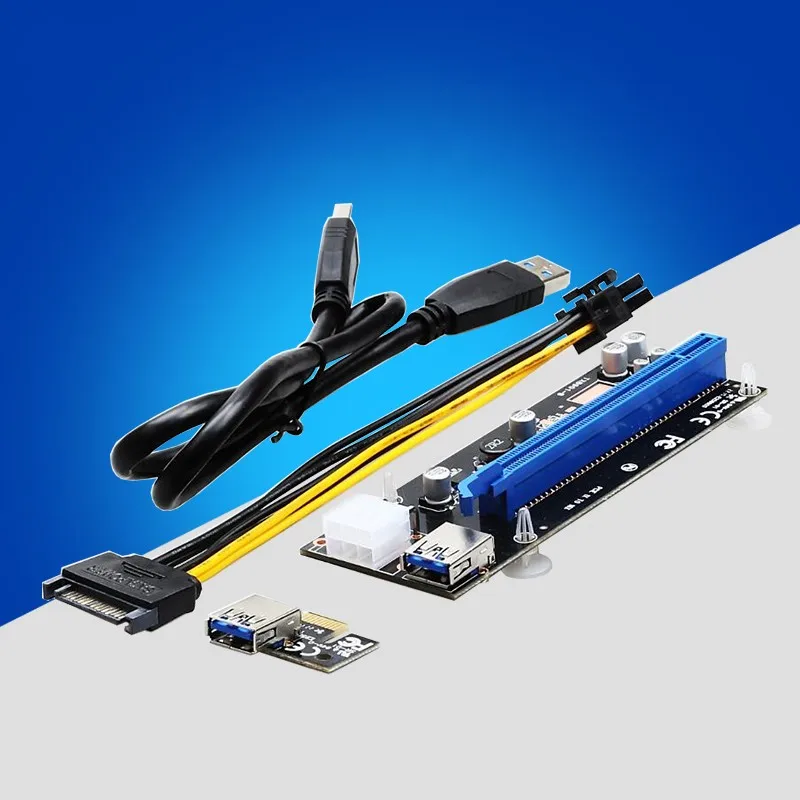Pci-e 1X to 16X Extension Cable Convert Card PCIe Graphics Adapter USB 3.0 Extender Riser Card SATA Power Supply for Mining
Pci-e 1X to 16X Extension Cable Convert Card PCIe Graphics Adapter USB 3.0 Extender Riser Card SATA Power Supply for Mining