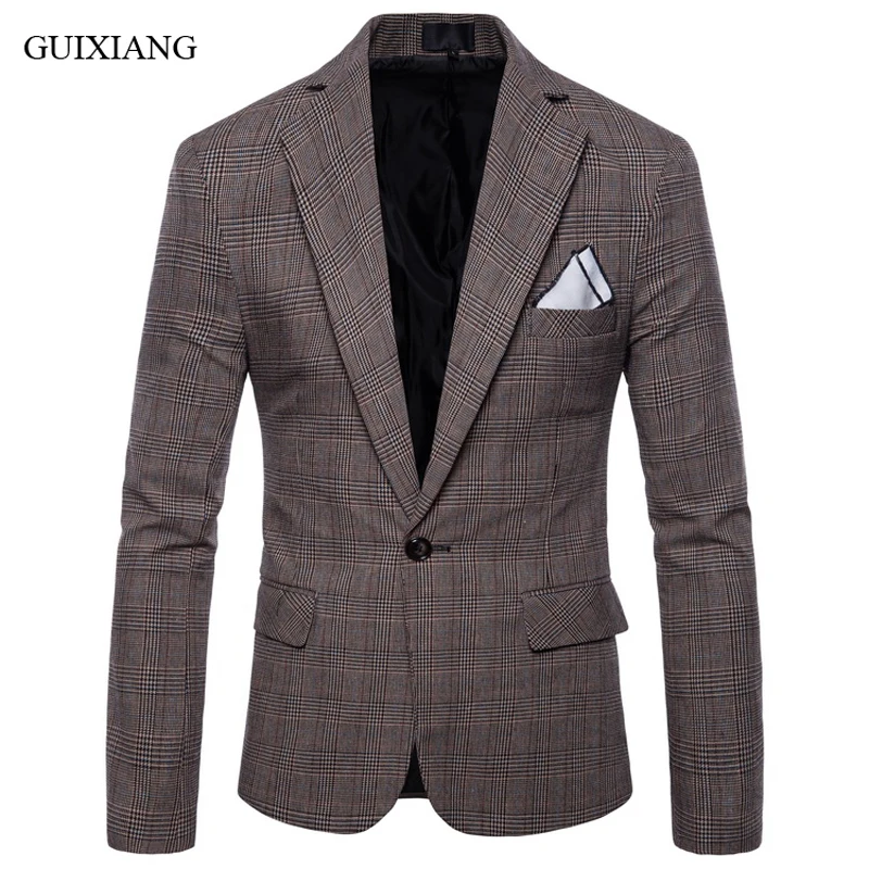 2019 New arrival style men boutique leisure blazers fashion casual single button jacket overcoat men's slim grid suit size M-4XL
2019 New arrival style men boutique leisure blazers fashion casual single button jacket overcoat men's slim grid suit size M-4XL