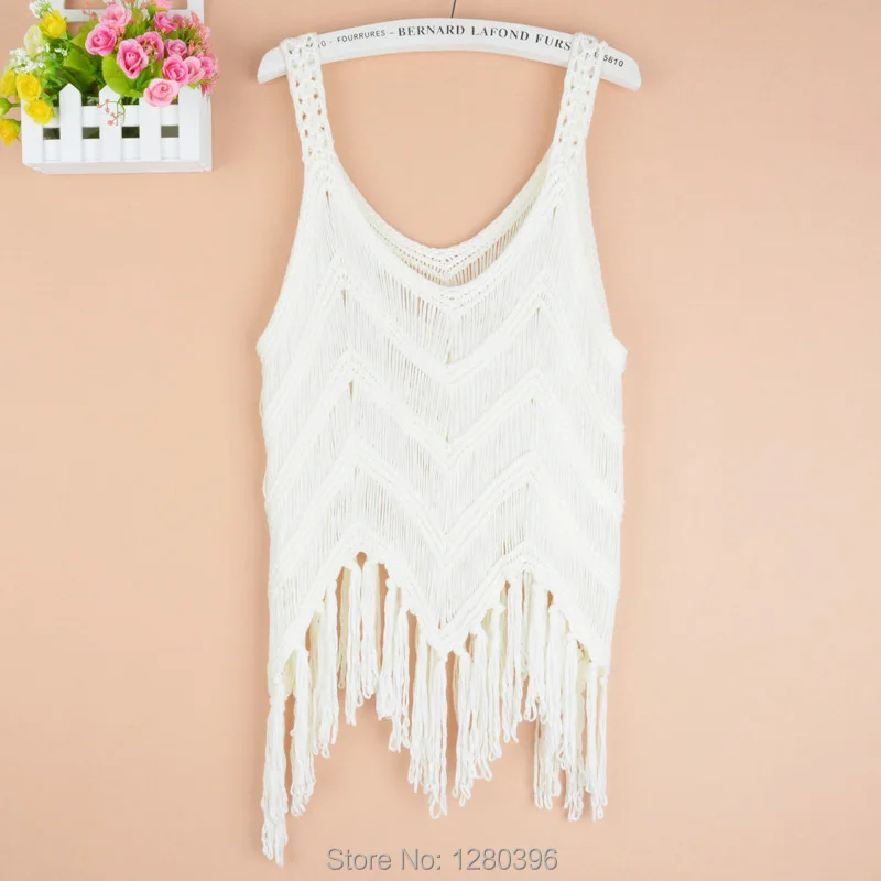 New arrive spring summer fashion hollow out tassel handmade crocheted sexy girl cotton vest women sleeveless top tanks 1720#
New arrive spring summer fashion hollow out tassel handmade crocheted sexy girl cotton vest women sleeveless top tanks 1720#