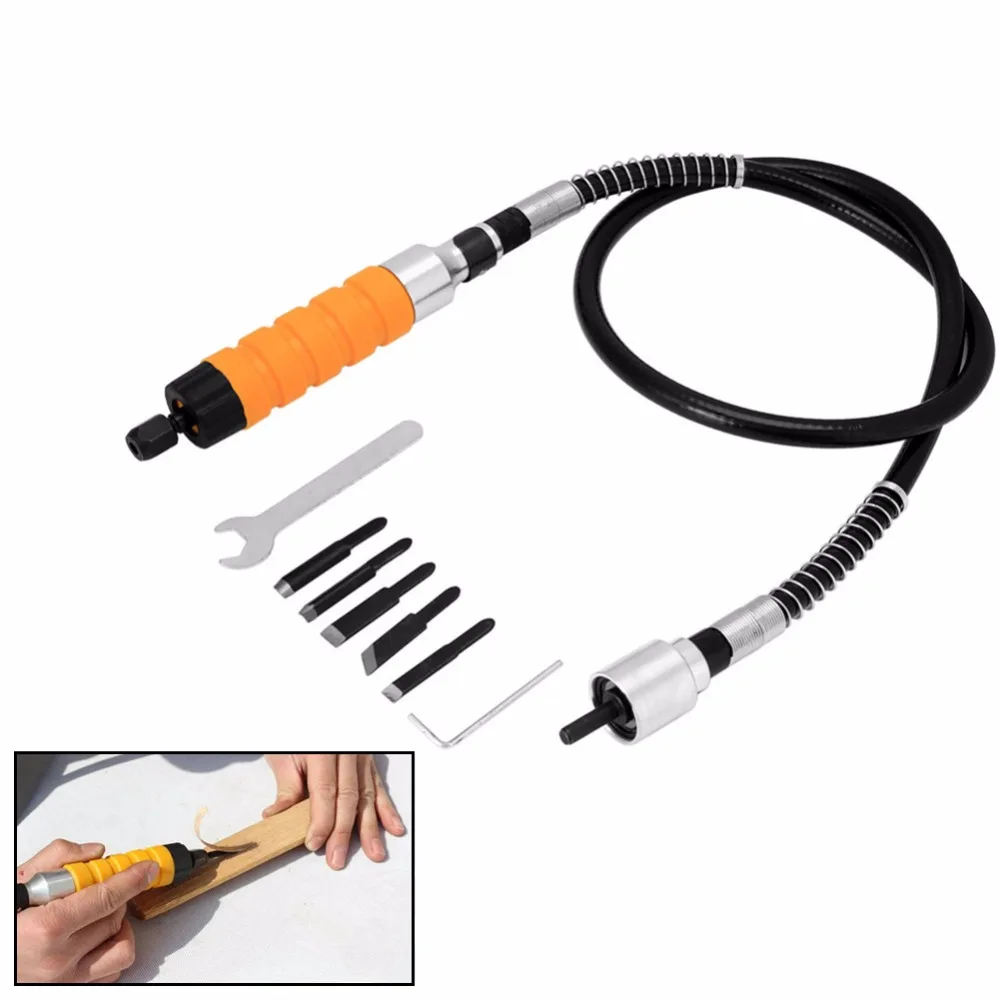 Electric Furniture Carpentry Root Carving Chisel Tool Flexible Shaft+Electric Carving Chisel+5 Carving Knife For DIY Woodworking
Electric Furniture Carpentry Root Carving Chisel Tool Flexible Shaft+Electric Carving Chisel+5 Carving Knife For DIY Woodworking
