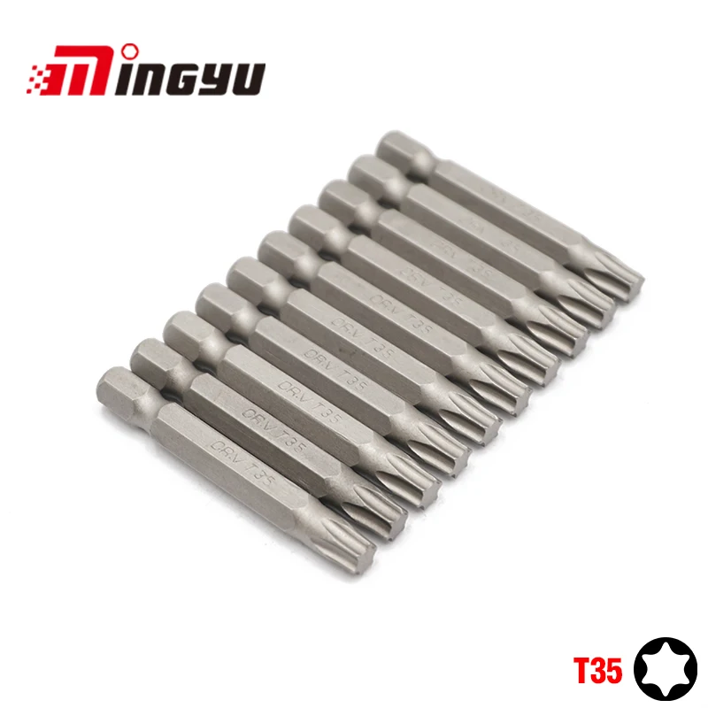 Набор отверток Torx T35 комплект из 10 насадок 1/4 дюйма 50 мм с шестигранным