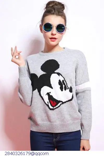 Grey Navy Long-sleeve Knitwear LC27558 | Женская одежда