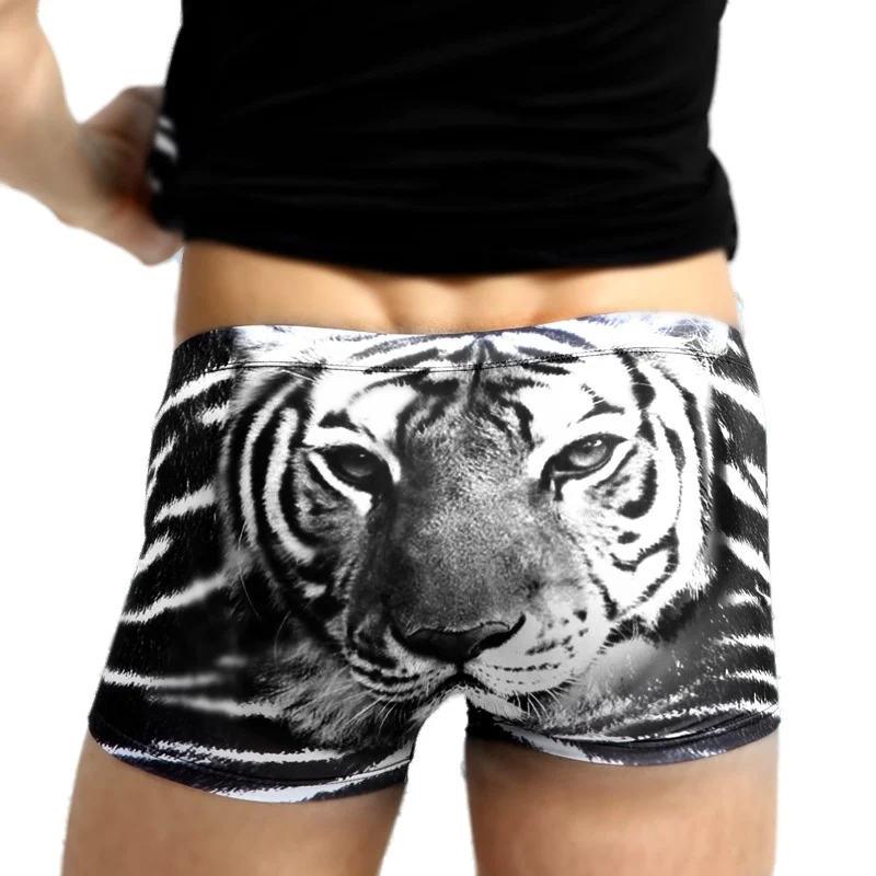 2019 summer men's underwear ice silk comfortable material mid waist sexy boxers tiger print cueca masculina boxershorts men 
2019 summer men's underwear ice silk comfortable material mid waist sexy boxers tiger print cueca masculina boxershorts men